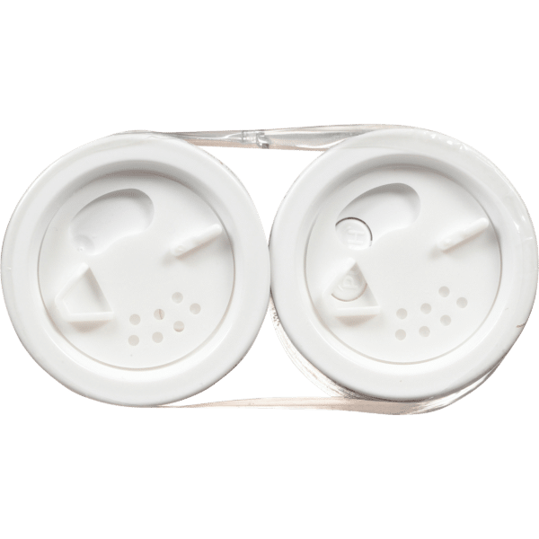 White plastic bottle caps with dual openings for easy pouring and dispensing, designed for convenience in beverage packaging.