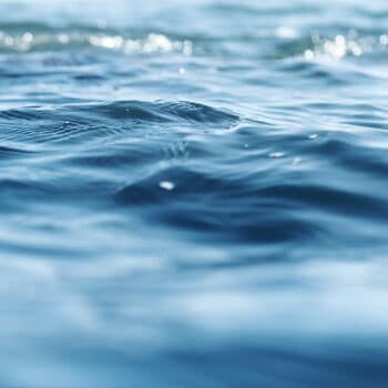 Calm blue ocean water with gentle waves reflecting light, creating a serene and tranquil atmosphere. Ideal for themes related to nature, relaxation, and water activities.