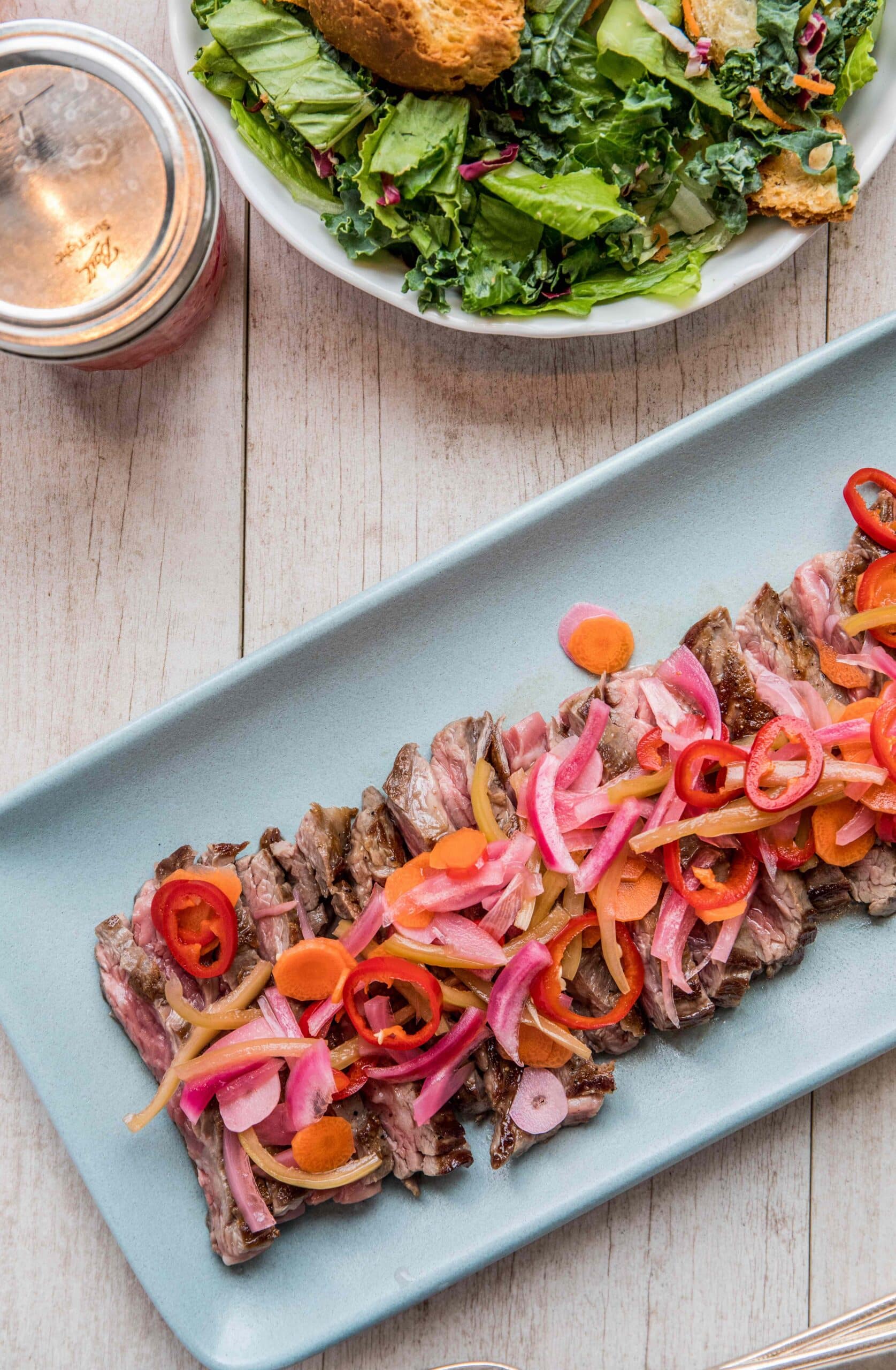 Grilled Steak with Giardiniera