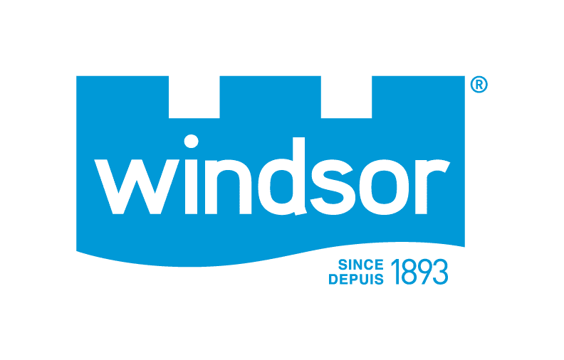 Windsor logo featuring a blue design with the word "windsor" in white, established in 1893.