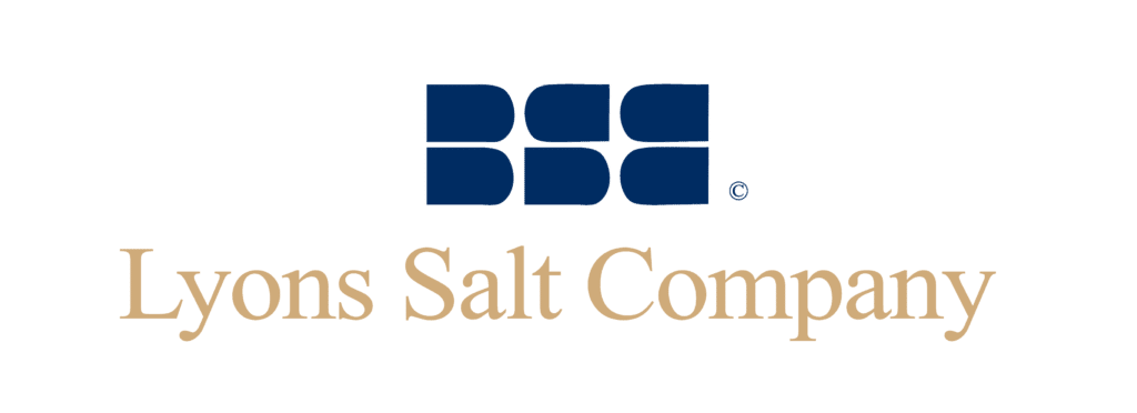 Lyons Salt Company logo featuring a modern design with blue and gold colors, representing a reputable brand in the salt industry.