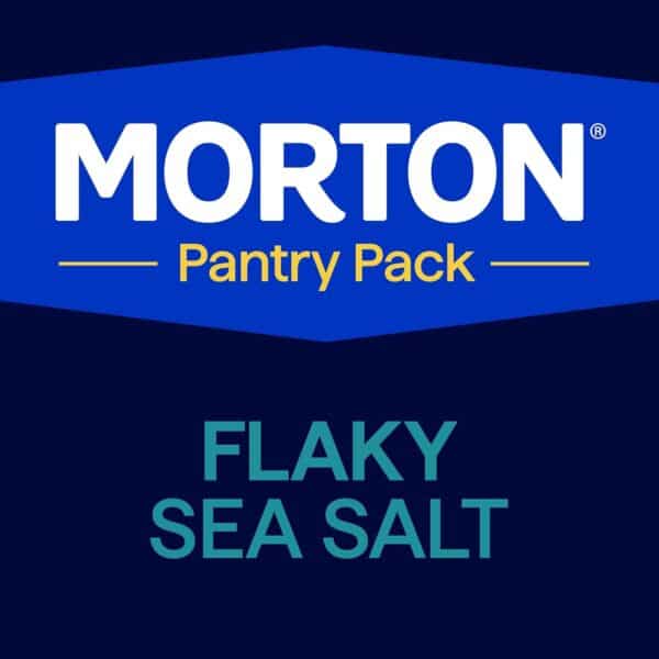 Morton Pantry Pack featuring flaky sea salt, ideal for enhancing the flavor of various dishes in cooking and baking.