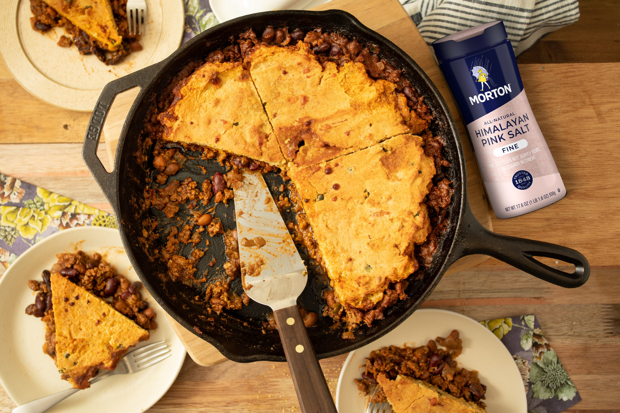 Chili Pie with Honey Cornbread Crust 8 Morton Salt