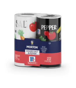 MORTON<sup>®</sup> IODIZED SALT & PEPPER SHAKERS 1