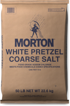 Morton<sup>®</sup> <br>WHITE PRETZEL COARSE SALT