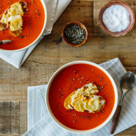 Roasted Red Pepper & Tomato Soup With Cheese Toasts 6