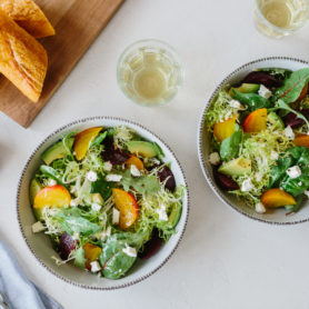 Salt-Roasted Beets with Avocado, Mixed Lettuces and Citrus Vinaigrette
